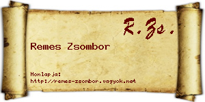 Remes Zsombor névjegykártya